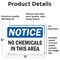 Signmission No Chemicals In This Area, 7 in W x Rectangle, Vinyl Decal OS-2PACK-NS-D-57-L-16050 - alternate 2